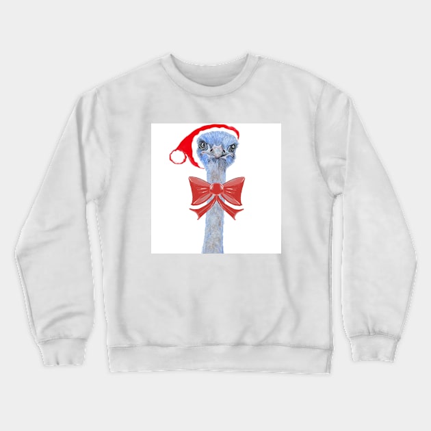 Santa Ostrich Crewneck Sweatshirt by Artanna